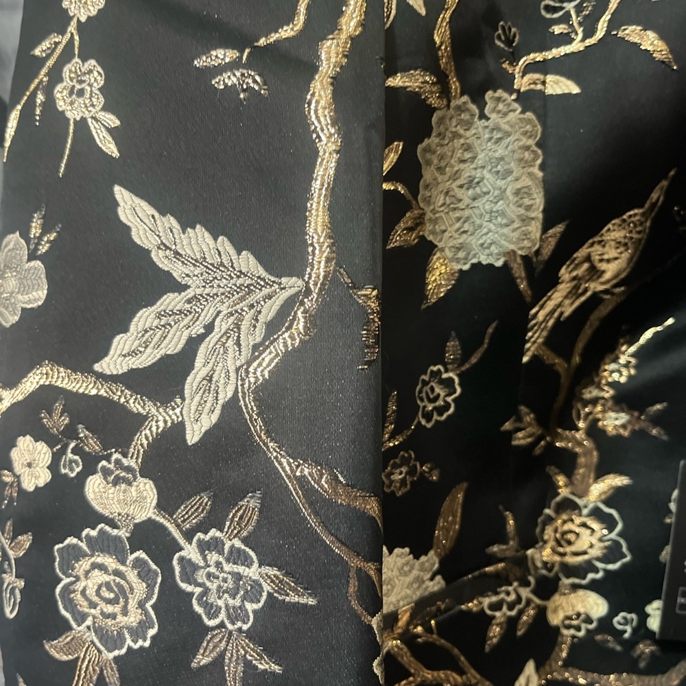 Black & Gold Floral Embroidered Men's Blazer - Picture 2 of 2